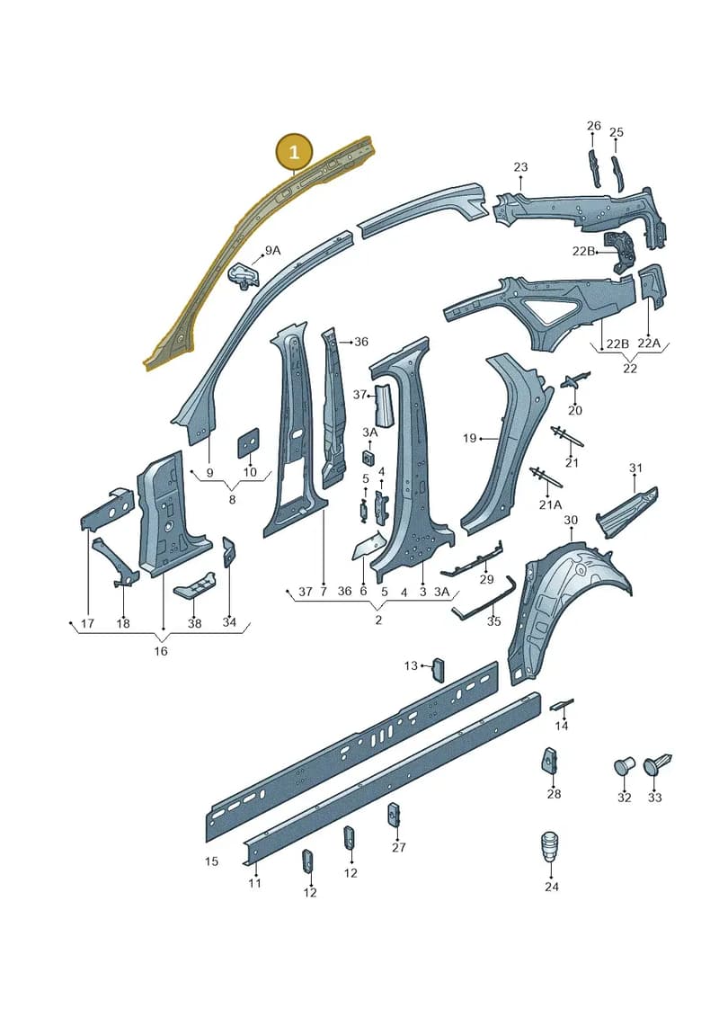 4G0810179A — Audi A6 (2014-2018) diagram 717809000, position 1