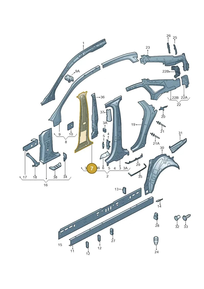 4G0810200A — Audi A6 (2014-2018) diagram 717809000, position 7