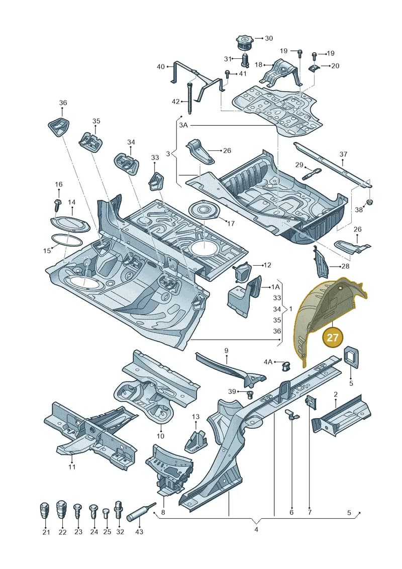 4G0810364TA — Audi A7 Sportback (2014-2018) diagram 711803500, position 27