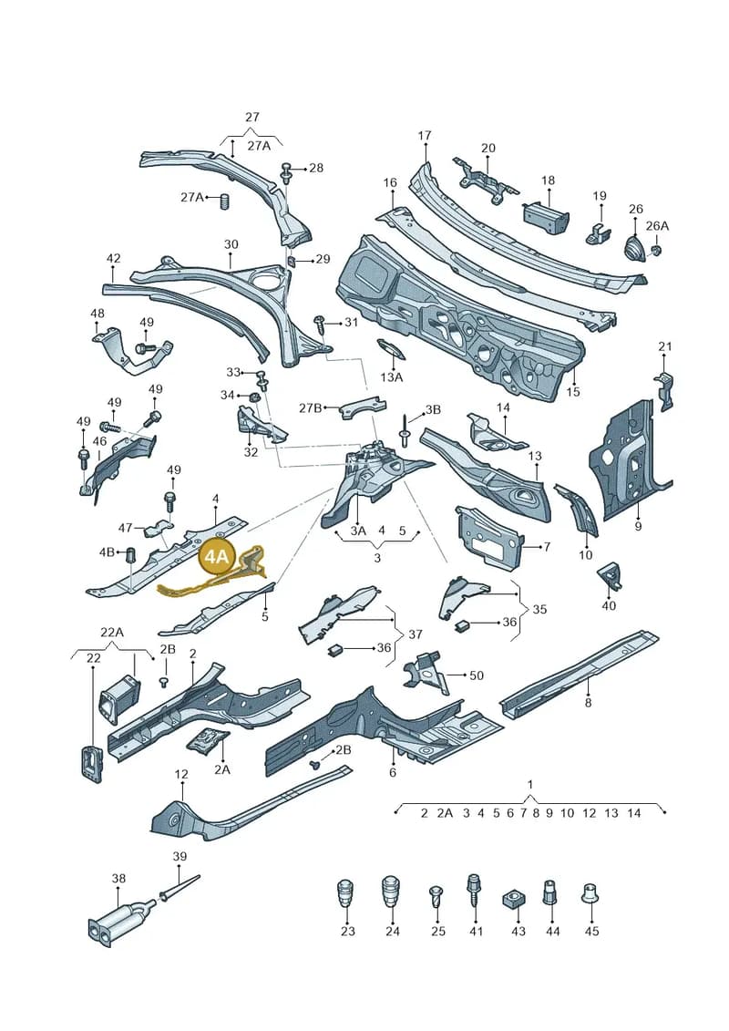 4G0810889 — Audi A7 Sportback (2014-2018) diagram 711803000, position 4A