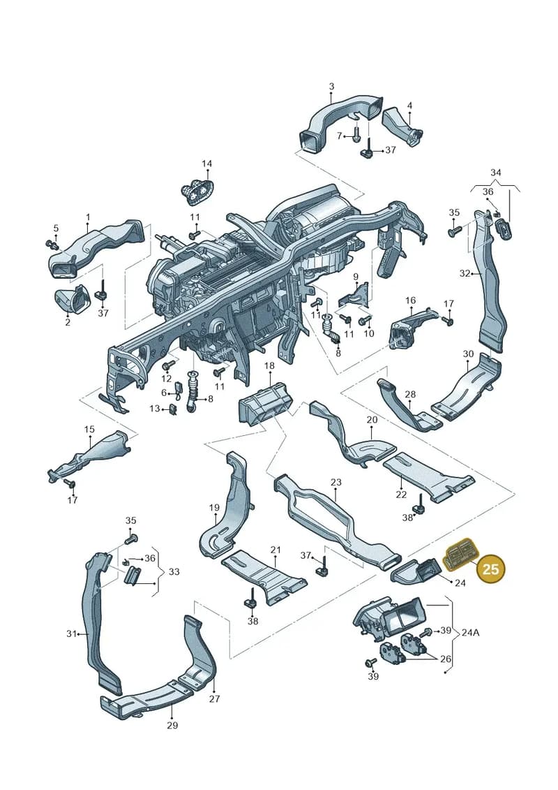4G0819203C6PS — Audi A7 Sportback (2014-2018) diagram 620819370, position 25
