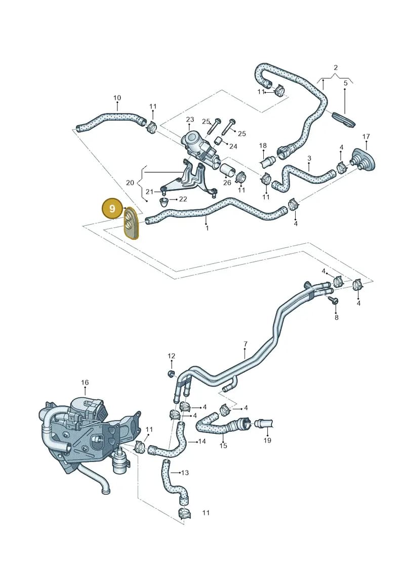4G0819345A — Audi A7 Sportback (2014-2018) diagram 788261400, position 9