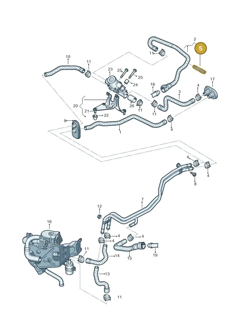 4G0819345K — Audi A7 Sportback (2014-2018) diagram 788261400, position 5
