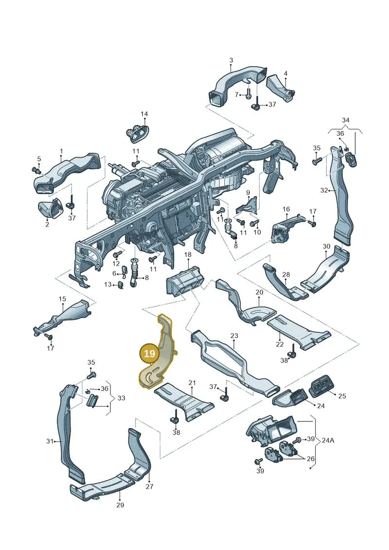 4G0819503A — Audi A7 Sportback (2014-2018) diagram 620819370, position 19