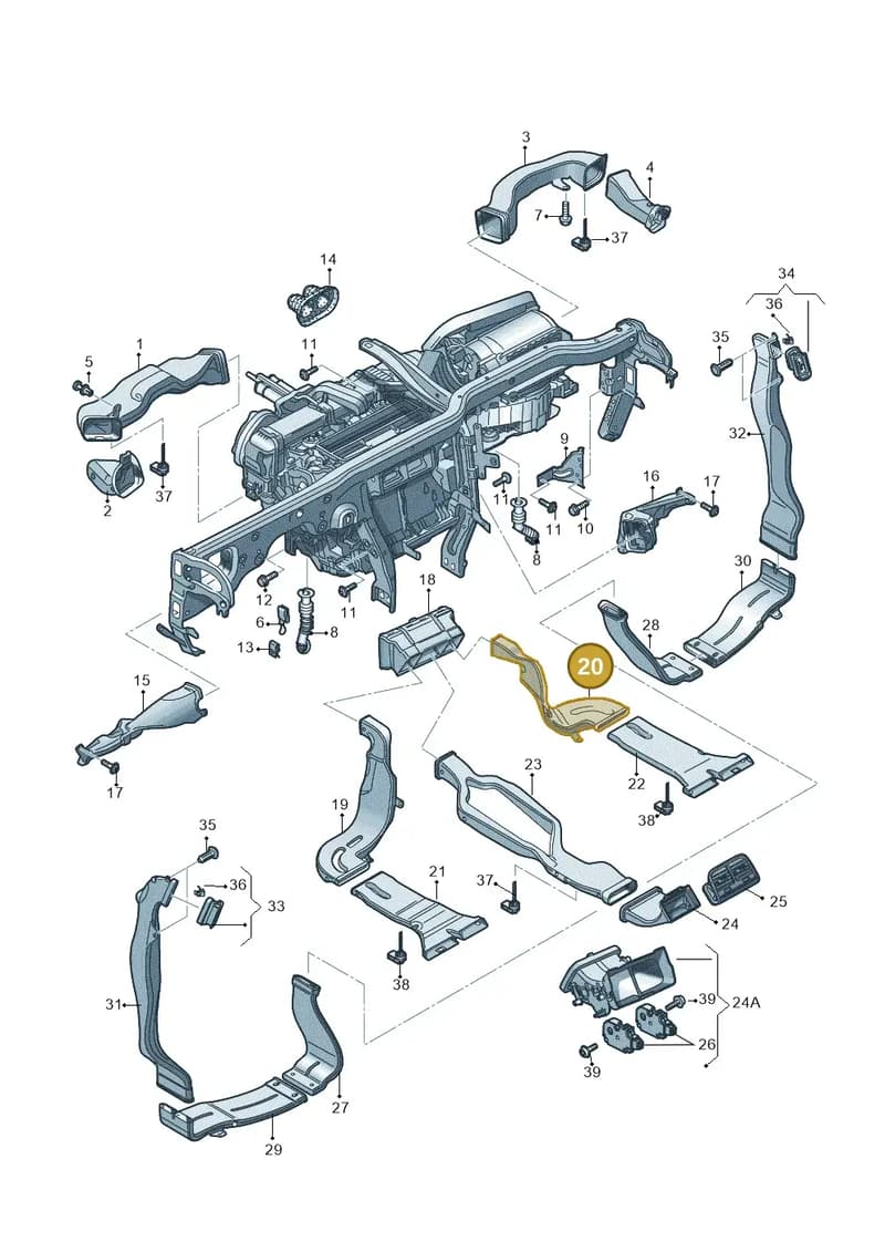 4G0819504A — Audi A7 Sportback (2014-2018) diagram 620819370, position 20