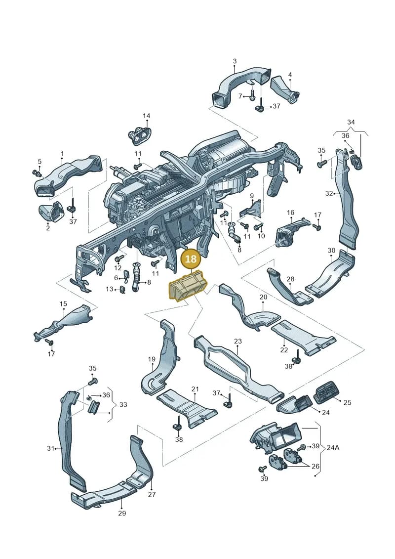 4G0819513 — Audi A7 Sportback (2014-2018) diagram 620819370, position 18