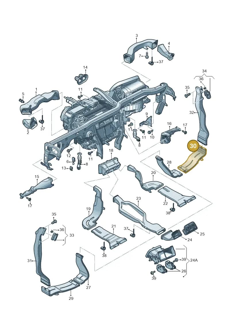 4G0819830 — Audi A7 Sportback (2014-2018) diagram 620819370, position 30