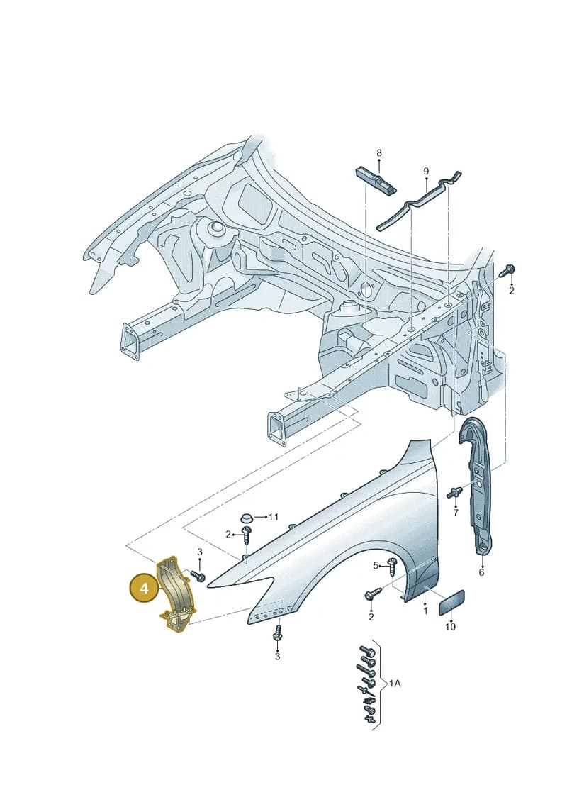 4G0821136A — Audi A6 (2014-2018) diagram 717821000, position 4