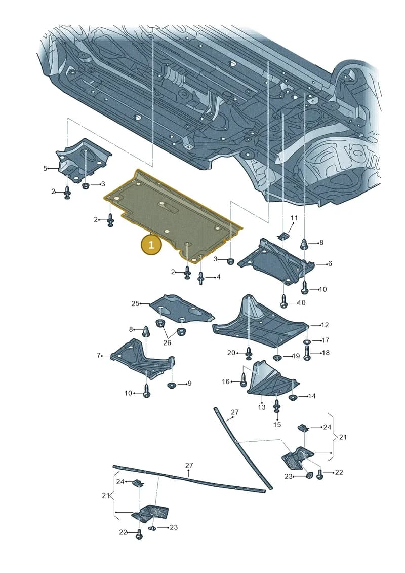 4G0825207F — Audi A6 (2014-2018) diagram 717825000, position 1