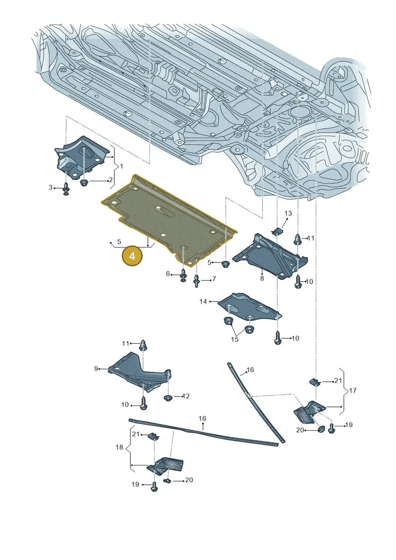4G0825207F — Audi A7 Sportback (2014-2018) diagram 788825000, position 4