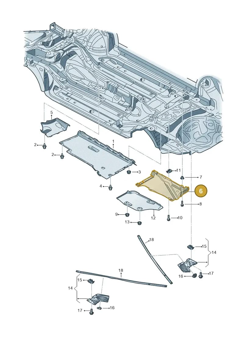 4G0825215F — Audi A6 Avant (2012-2018) diagram 711825000, position 6