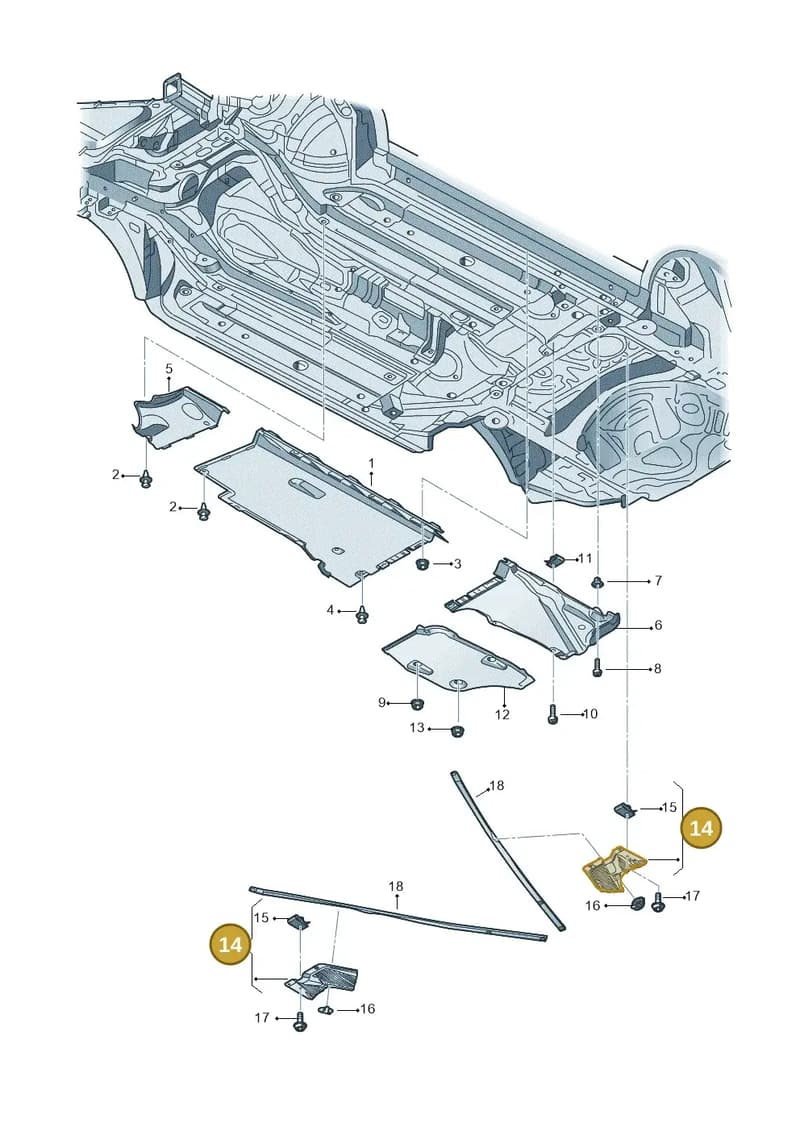 4G0825217A — Audi A6 Avant (2012-2018) diagram 711825000, position 14