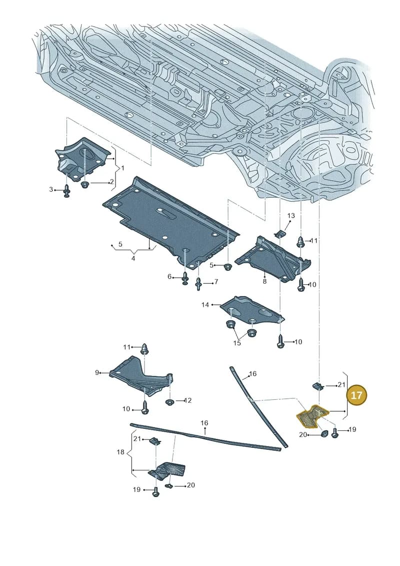 4G0825217A — Audi A7 Sportback (2014-2018) diagram 788825000, position 17