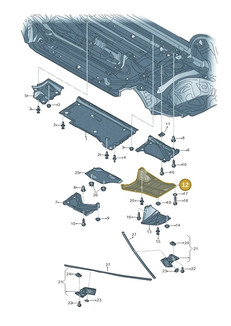4G0825219B — Audi A6 (2014-2018) diagram 717825000, position 12