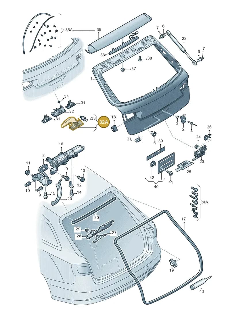4G0827566A — Audi A6 (2014-2018) diagram 717827100, position 32A