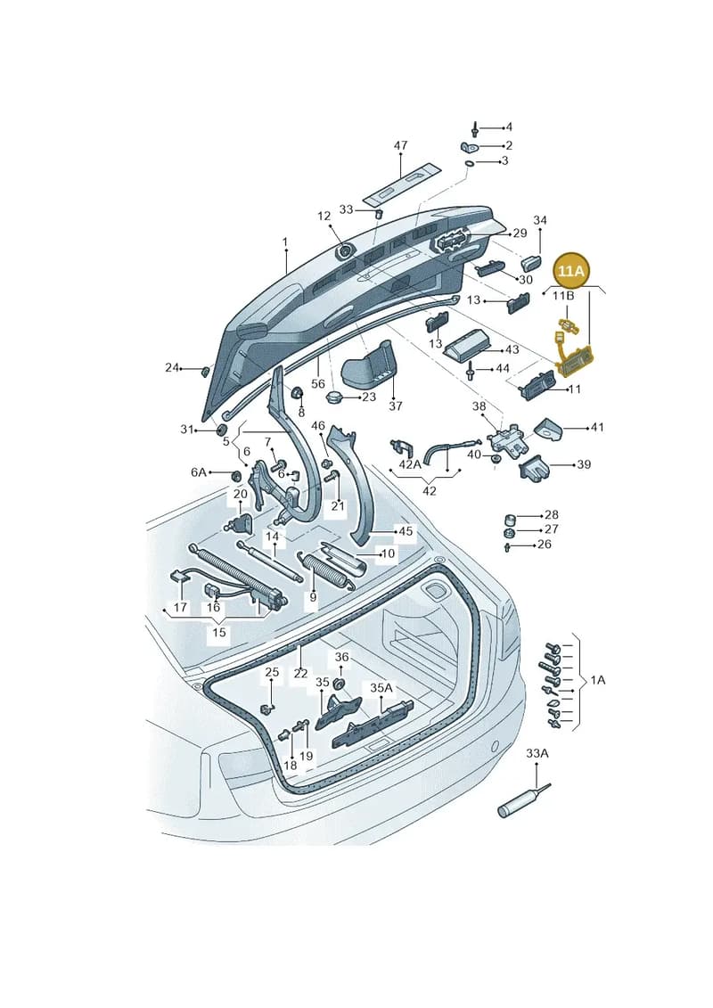 4G0827566A — Audi A6 1.8 (2015-2019) diagram 887827000, position 11A