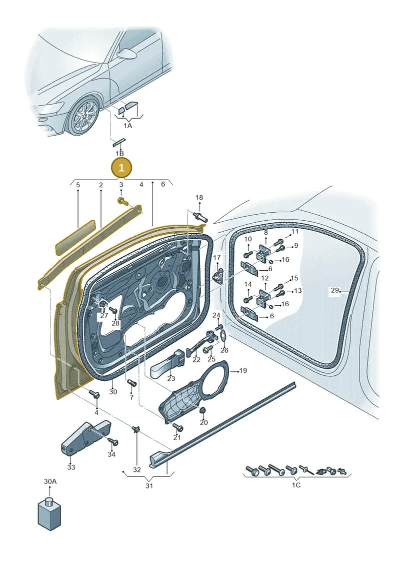 4G0831051 — Audi A6 (2014-2018) diagram 717831100, position 1