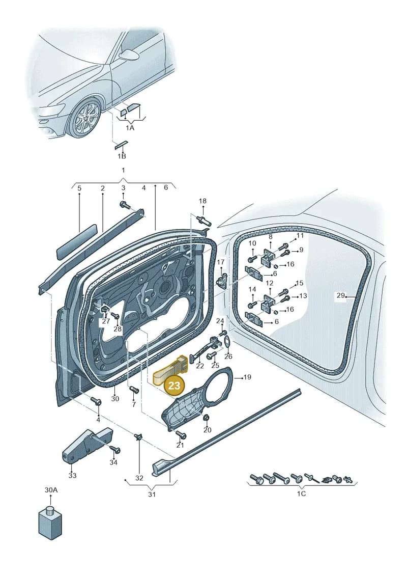 4G0837267 — Audi A6 (2014-2018) diagram 717831100, position 23