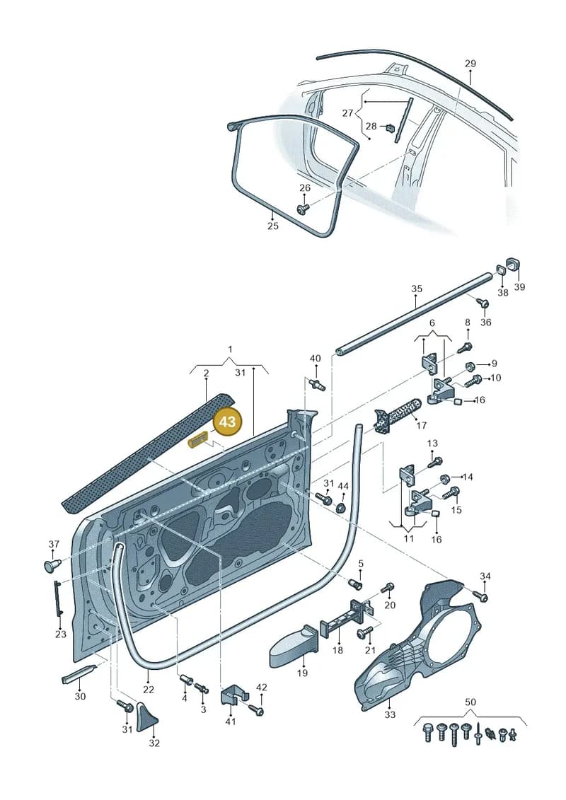 4G0837311 — Audi RS7 Sportback (2019-2025) diagram 435831100, position 43
