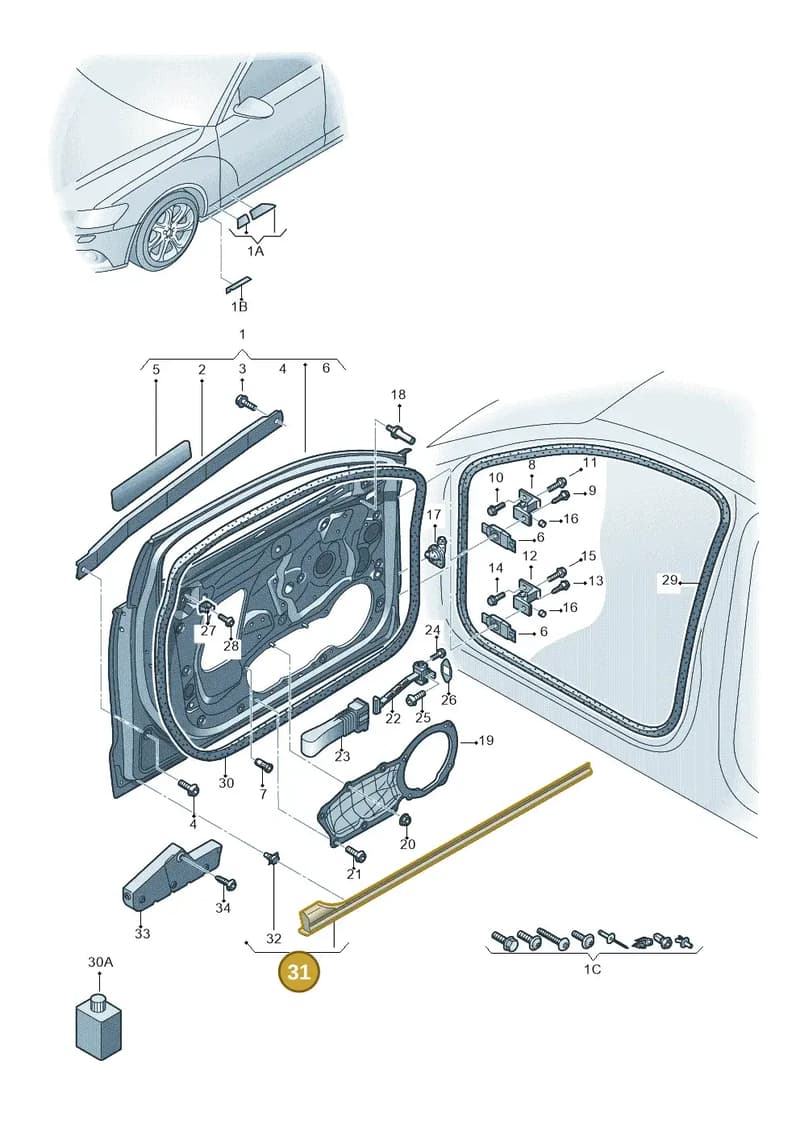 4G0837717 — Audi A6 (2014-2018) diagram 717831100, position 31