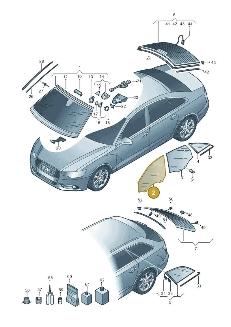 4G0845022A — Audi A6 Avant (2012-2018) diagram 717845000, position 2