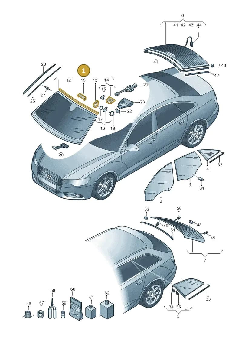 4G0845099HNVB — Audi A6 Avant (2012-2018) diagram 717845000, position 1