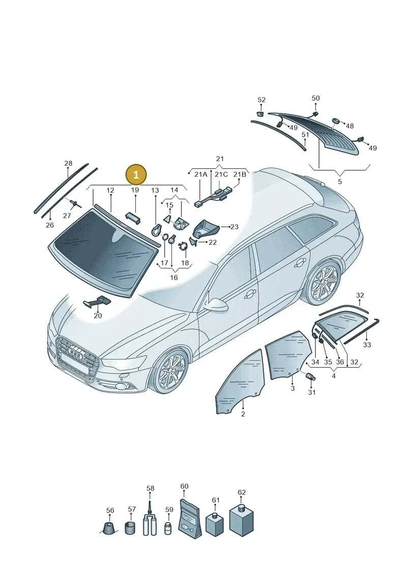 4G0845099LNVB — Audi RS6 Avant (2013-2018) diagram 758845100, position 1