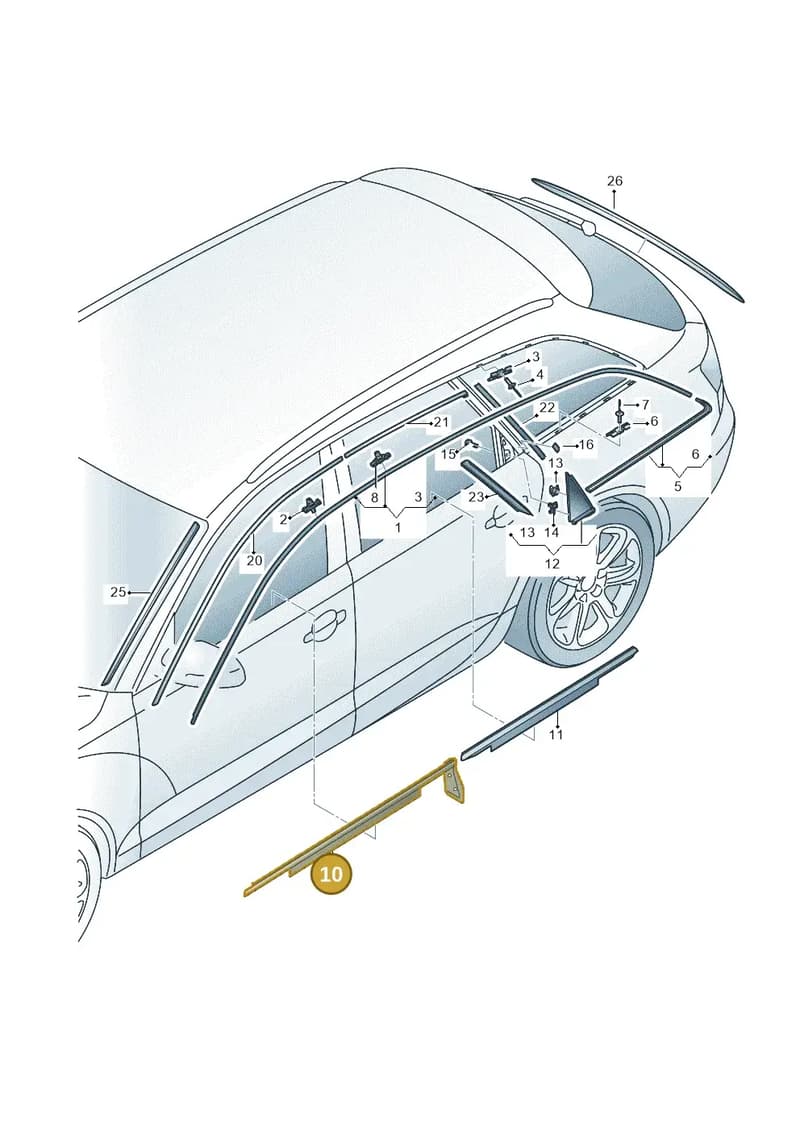 4G0853284A1P9 — Audi A6 Avant (2012-2018) diagram 738853100, position 10