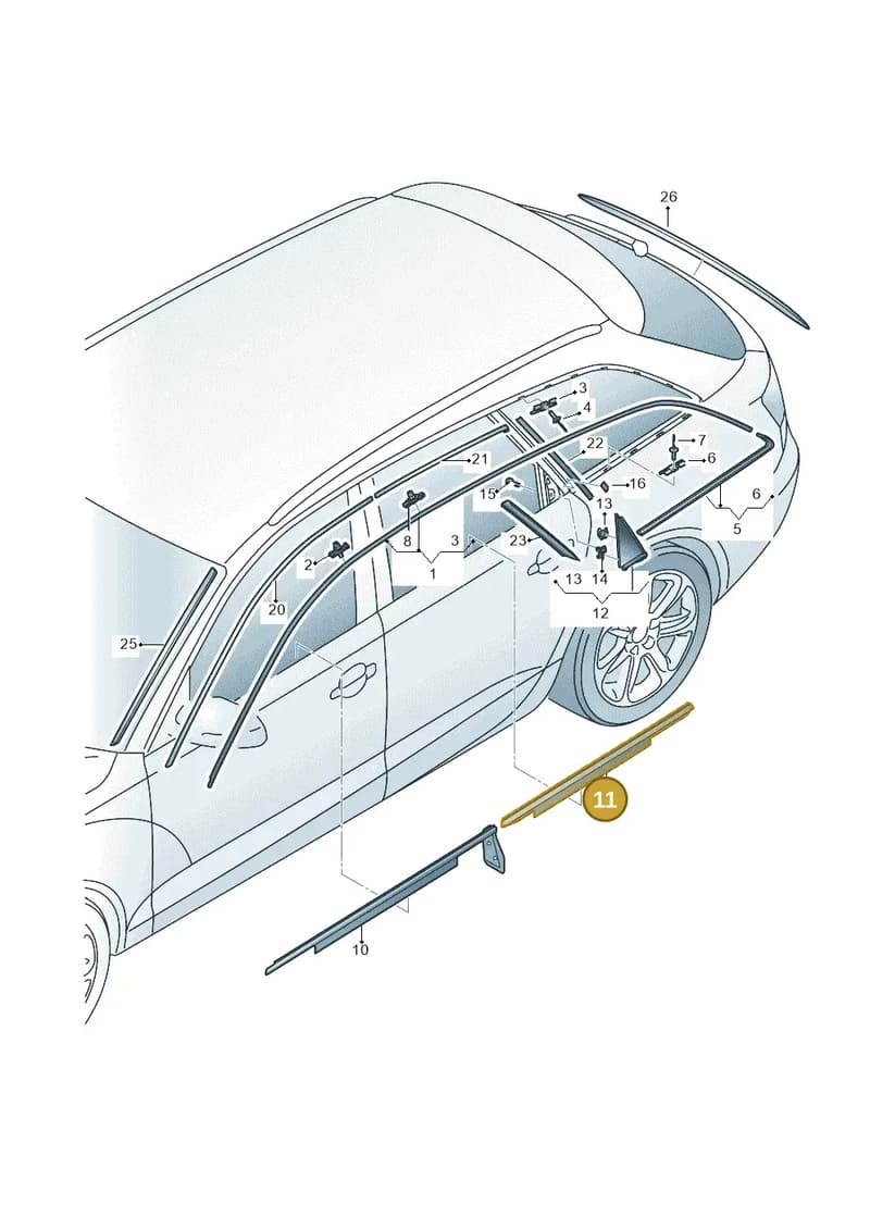 4G0853764A1P9 — Audi A6 Avant (2012-2018) diagram 738853100, position 11