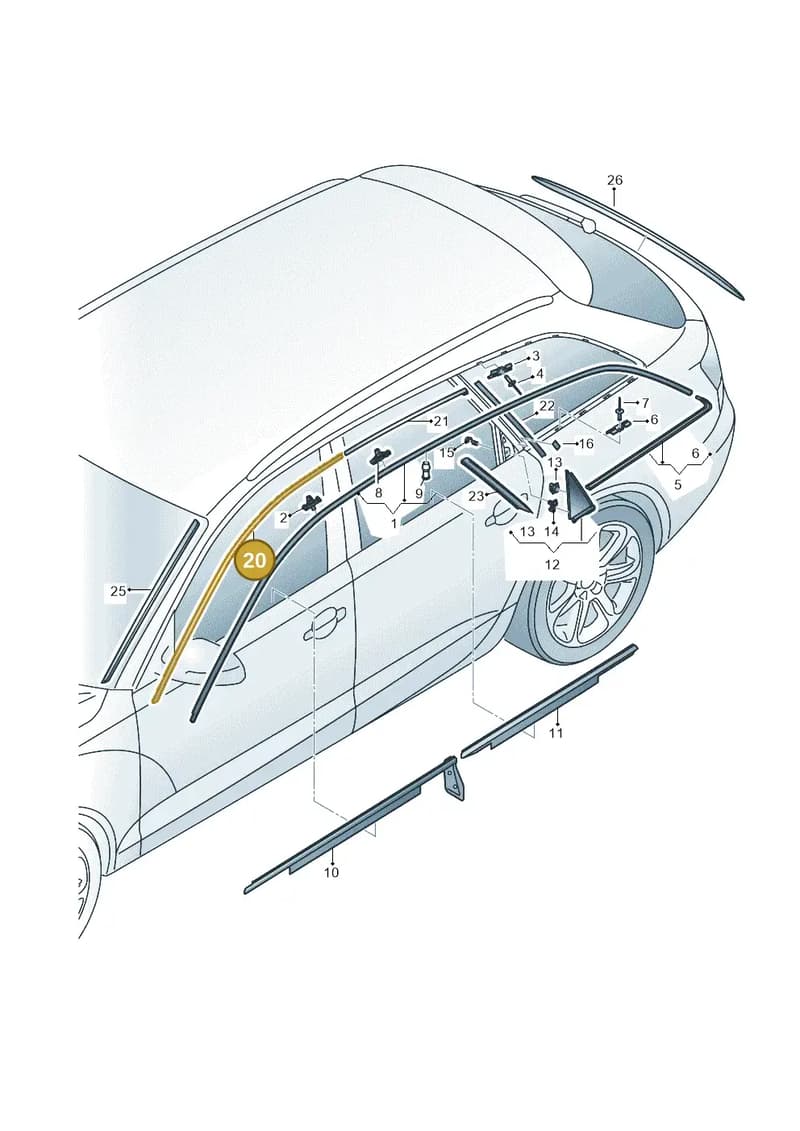 4G0853815 — Audi A6 (2014-2018) diagram 798853100, position 20