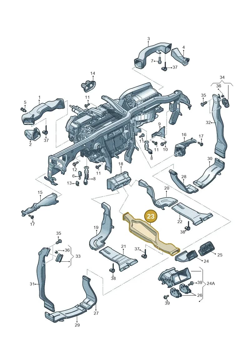 4G0857039F — Audi A7 Sportback (2014-2018) diagram 620819370, position 23