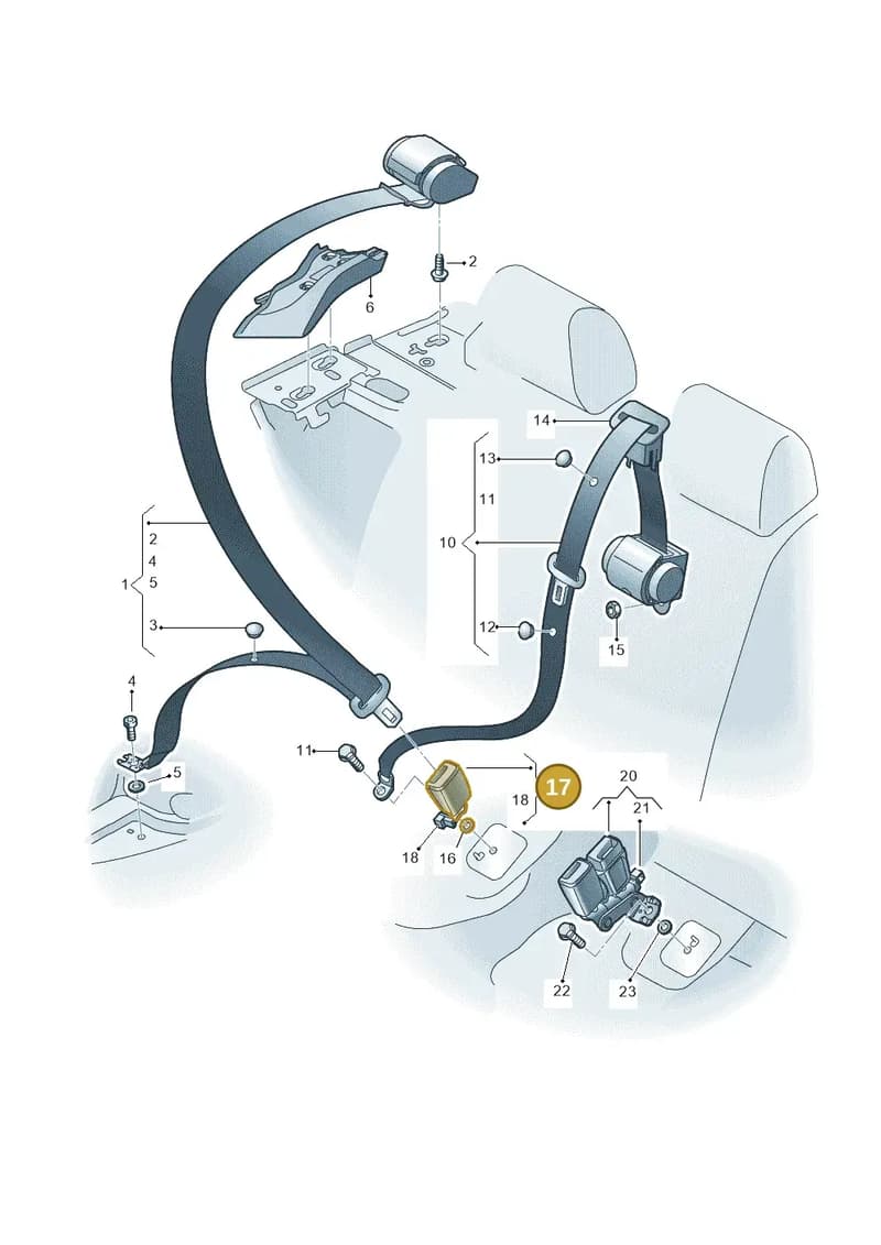 4G0857740A9B9 — Audi Q3 (2014-2019) diagram 728857700, position 17