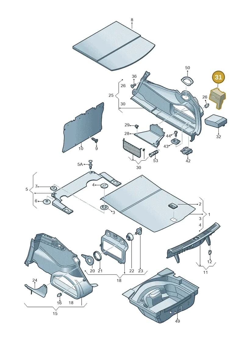 4G0861835 — Audi A6 (2014-2018) diagram 717863800, position 31