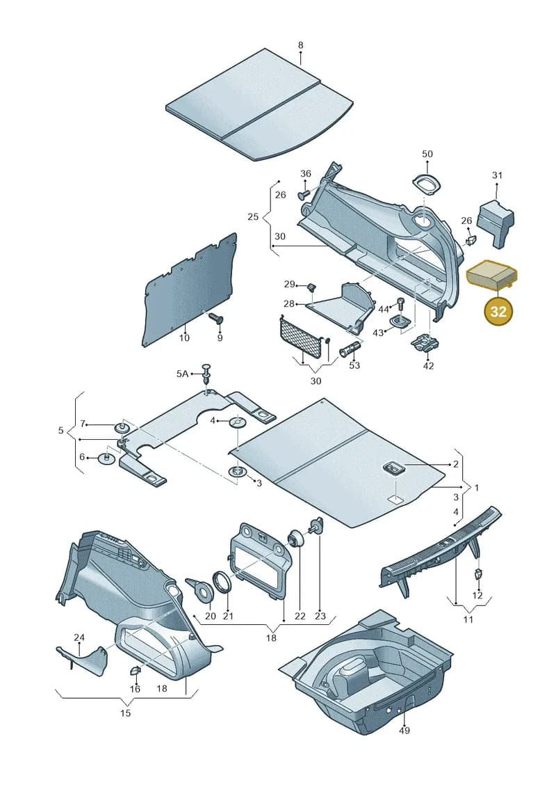 4G0861836 — Audi A6 (2014-2018) diagram 717863800, position 32