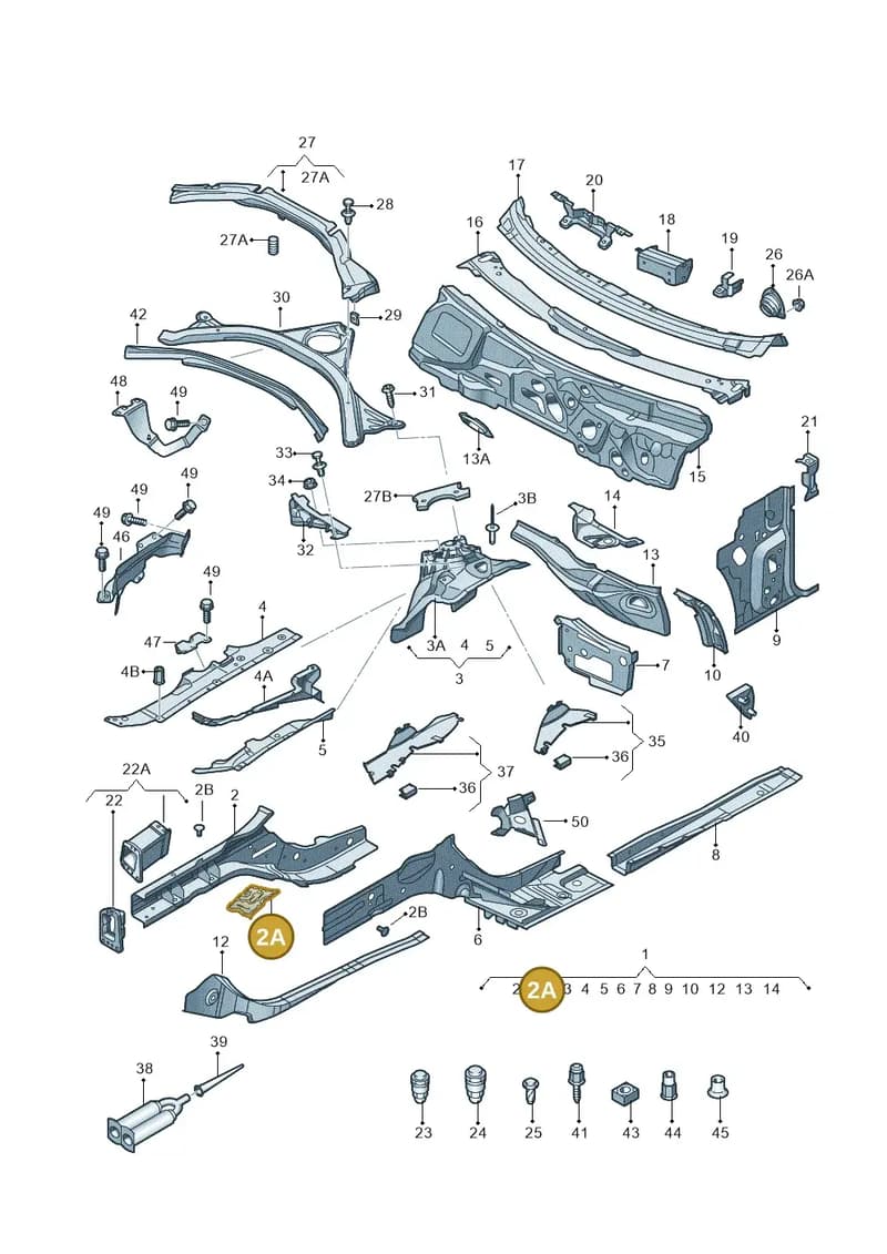 4G0864733 — Audi A7 Sportback (2014-2018) diagram 711803000, position 2A
