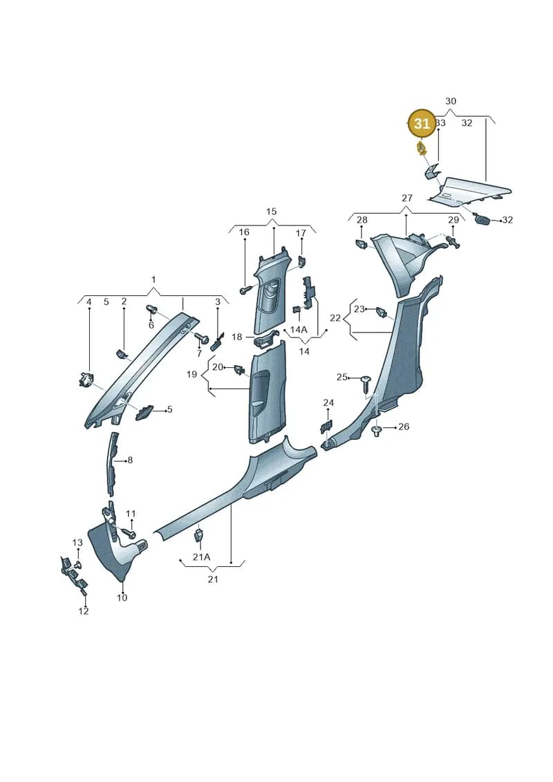 4G0867276 — Audi RS3 Limousine (2017-2020) diagram 890867700, position 31