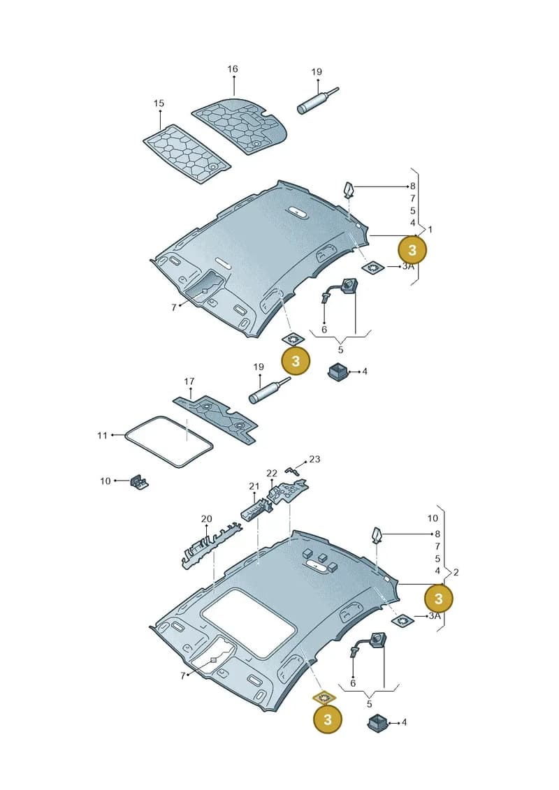 4G0867902 — Audi A7 Sportback (2014-2018) diagram 788867550, position 3