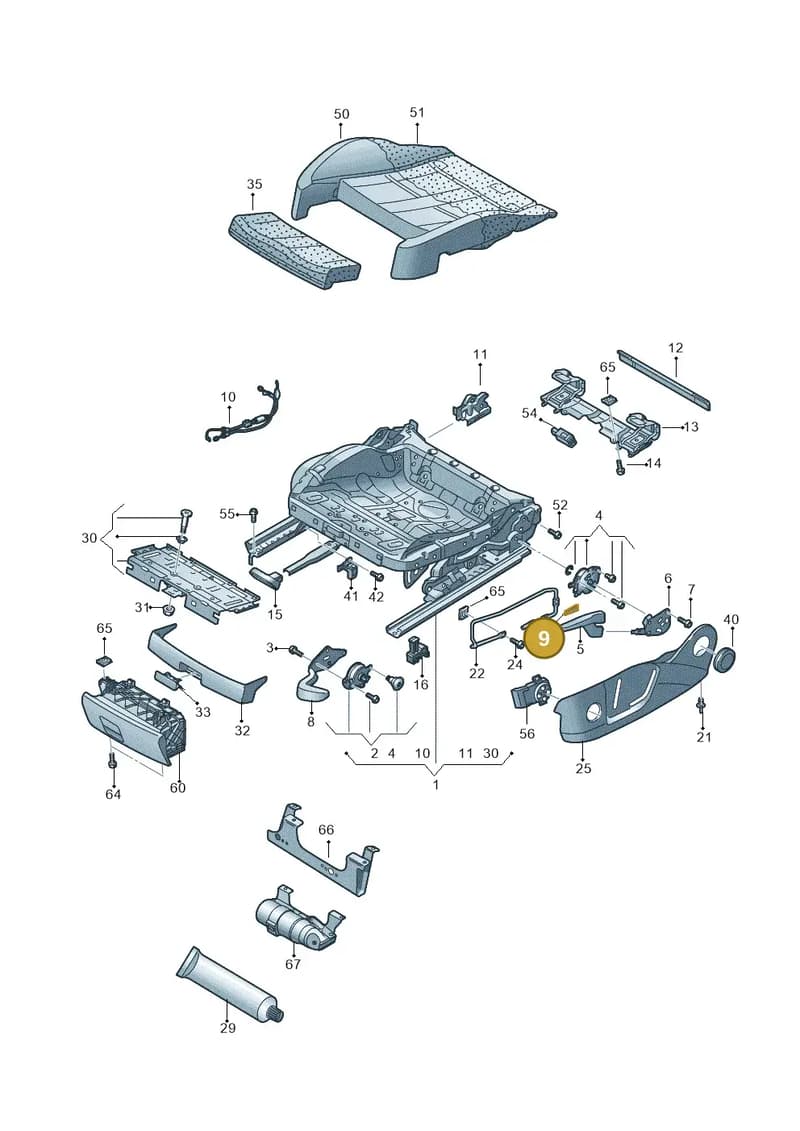 4G0881279B — Audi A3 Sportback (2016-2020) diagram 745881010, position 9