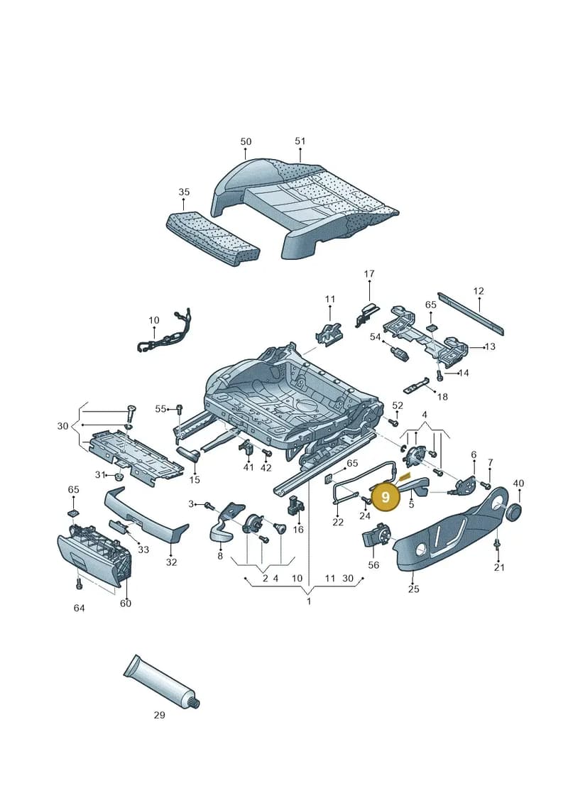 4G0881279B — Audi A3 Cabriolet (2016-2020) diagram 778881000, position 9