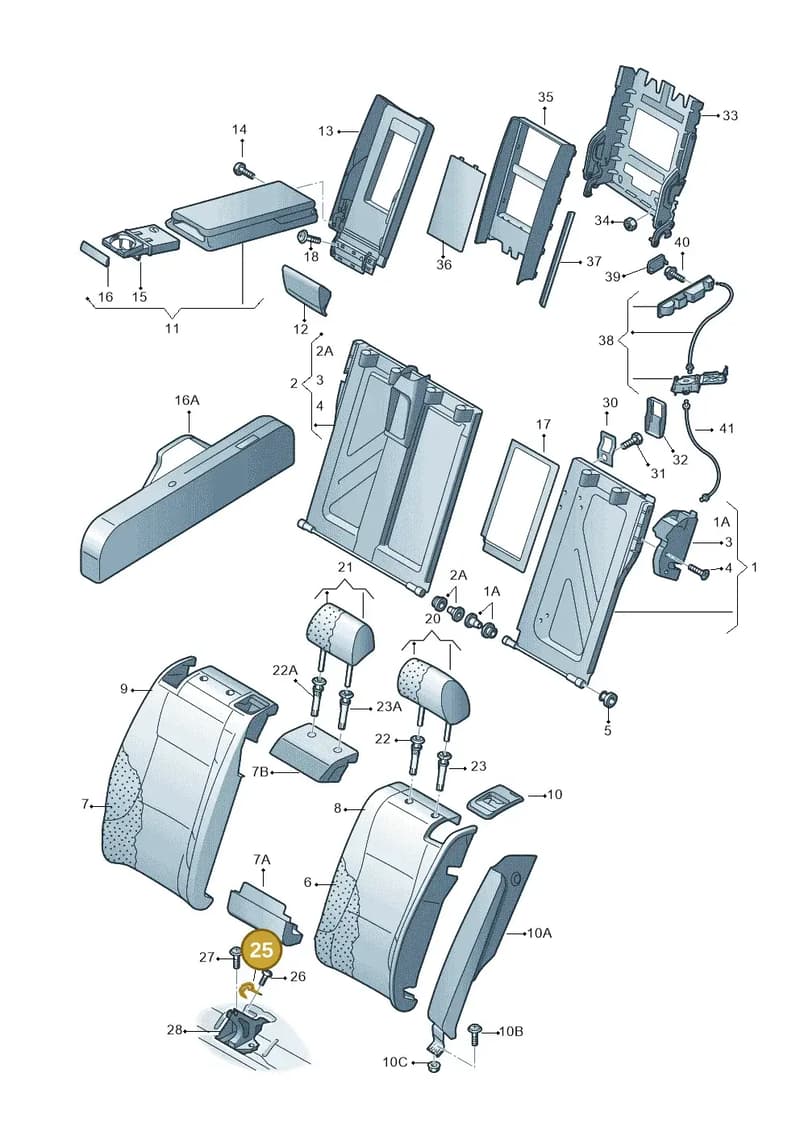 4G0886193A — Audi A7 Sportback (2014-2018) diagram 758885700, position 25