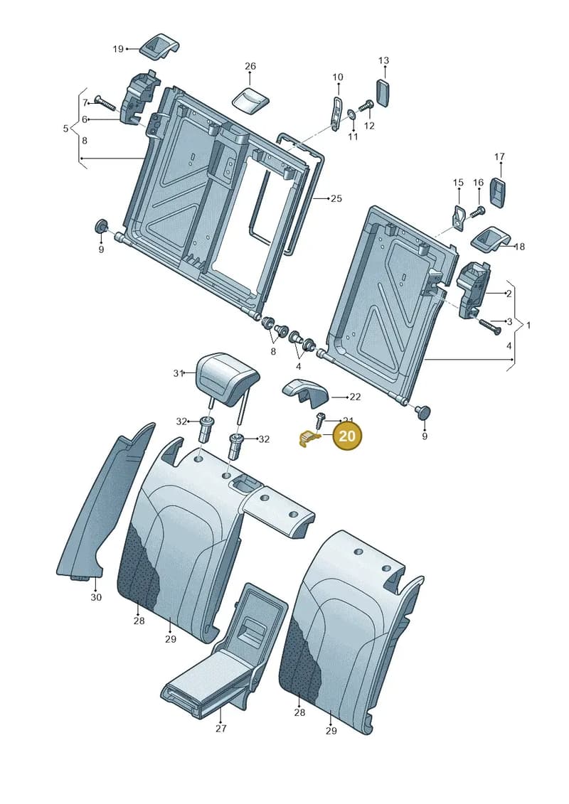 4G0886193A — Audi Q3 1.4 (2016-) diagram 855885700, position 20