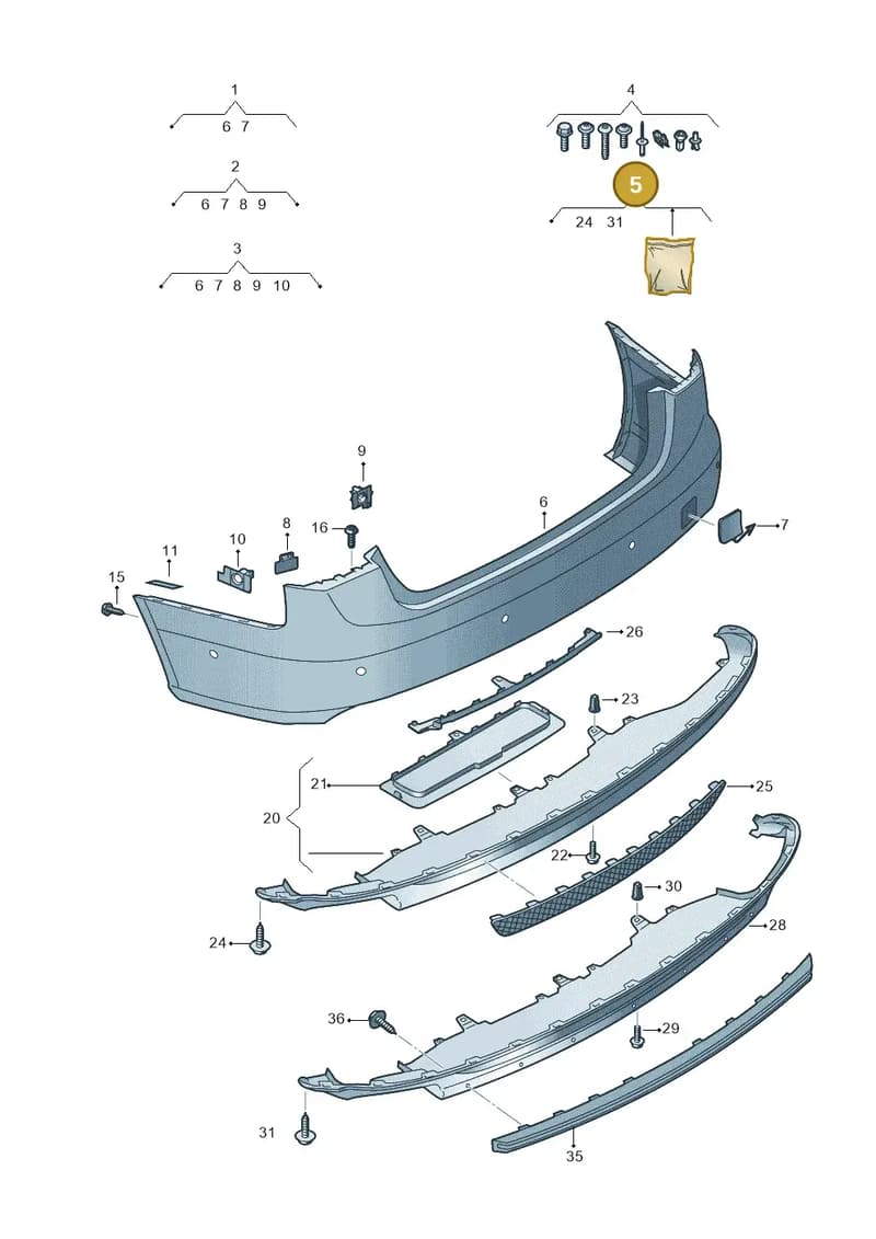 4G0898956A — Audi A6 2.0 tdi (2010-2015) diagram 717807700, position 5