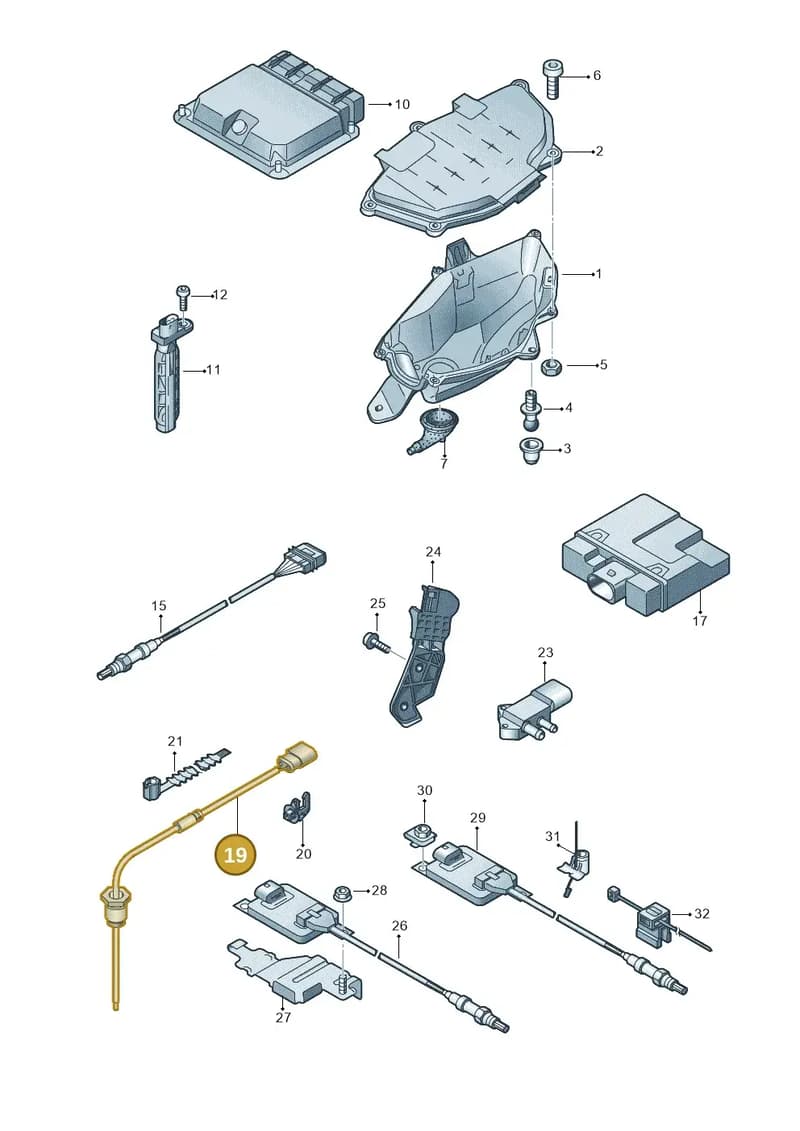 4G0906088Q — Audi A6 Avant (2012-2018) diagram 738906050, position 19