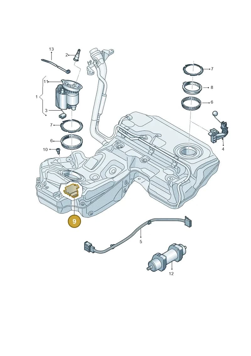 4G0906093J — Audi A7 Sportback (2014-2018) diagram 711919300, position 9