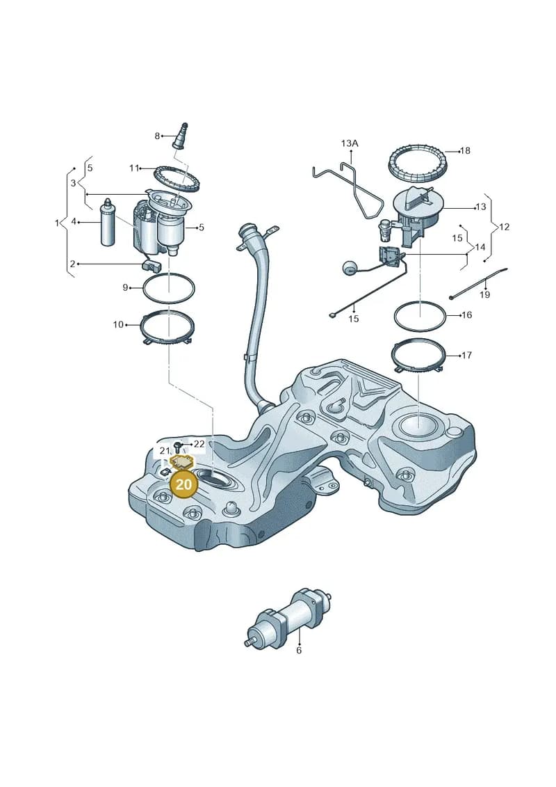 4G0906093J — Audi RS4 Av. qu. 4.2 (2012-2015) diagram 724919300, position 20