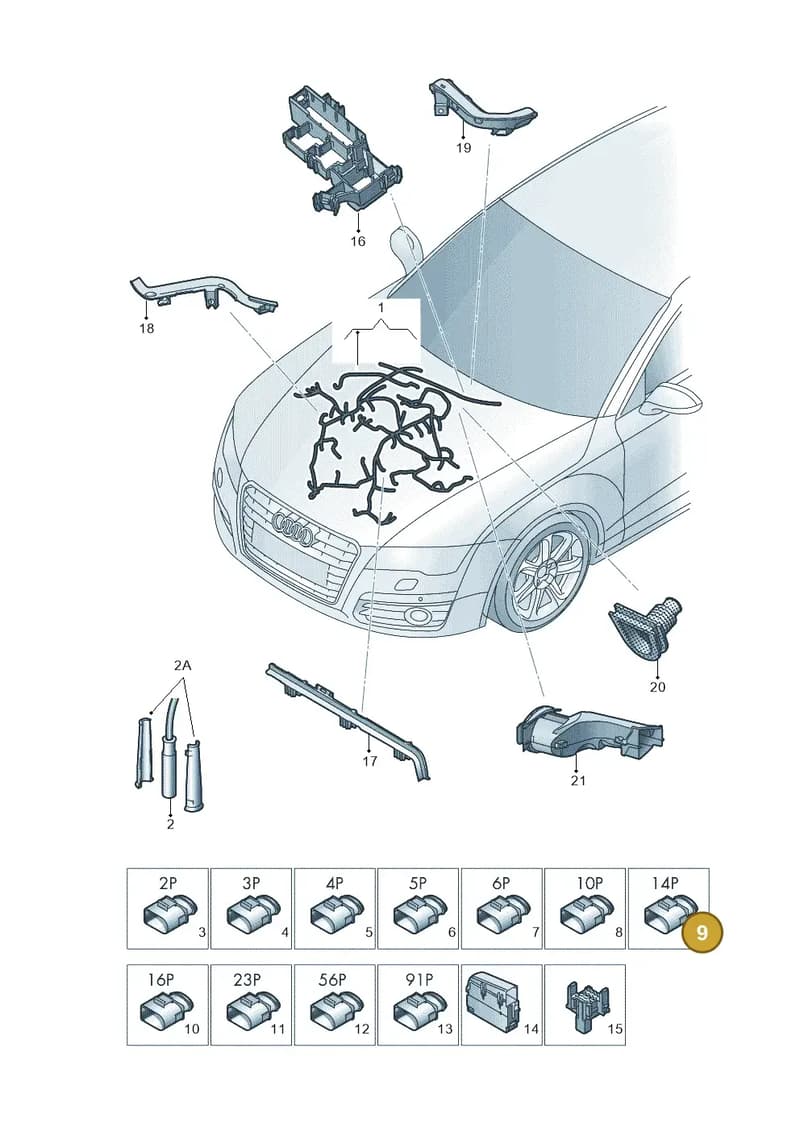 4G0906102 — Audi A6 (2014-2018) diagram 798971450, position 9