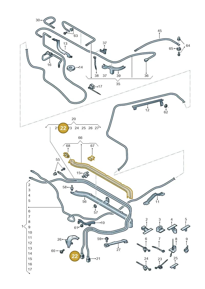 4G0906234F — Audi Q5 (2016-2025) diagram 896972050, position 22