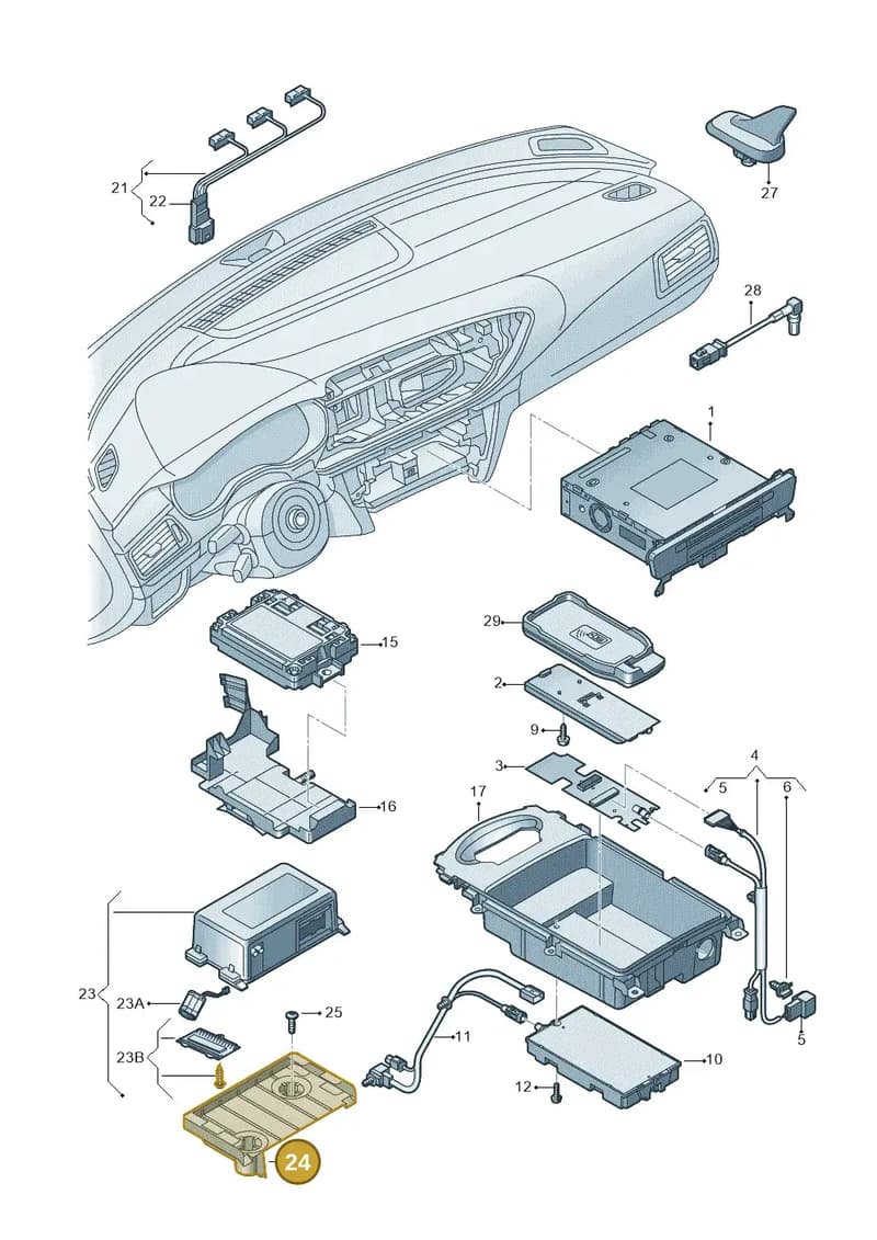 4G0907239 — Audi A7 Sportback (2014-2018) diagram 788035550, position 24