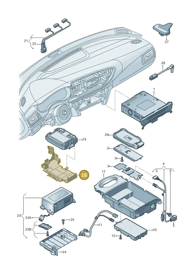 4G0907371 — Audi A7 Sportback (2014-2018) diagram 788035550, position 16