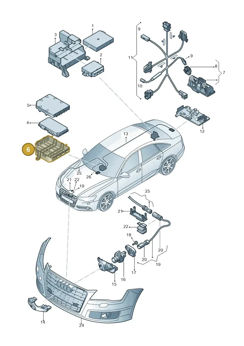 4G0907387 — Audi A6 (2014-2018) diagram 798907500, position 6